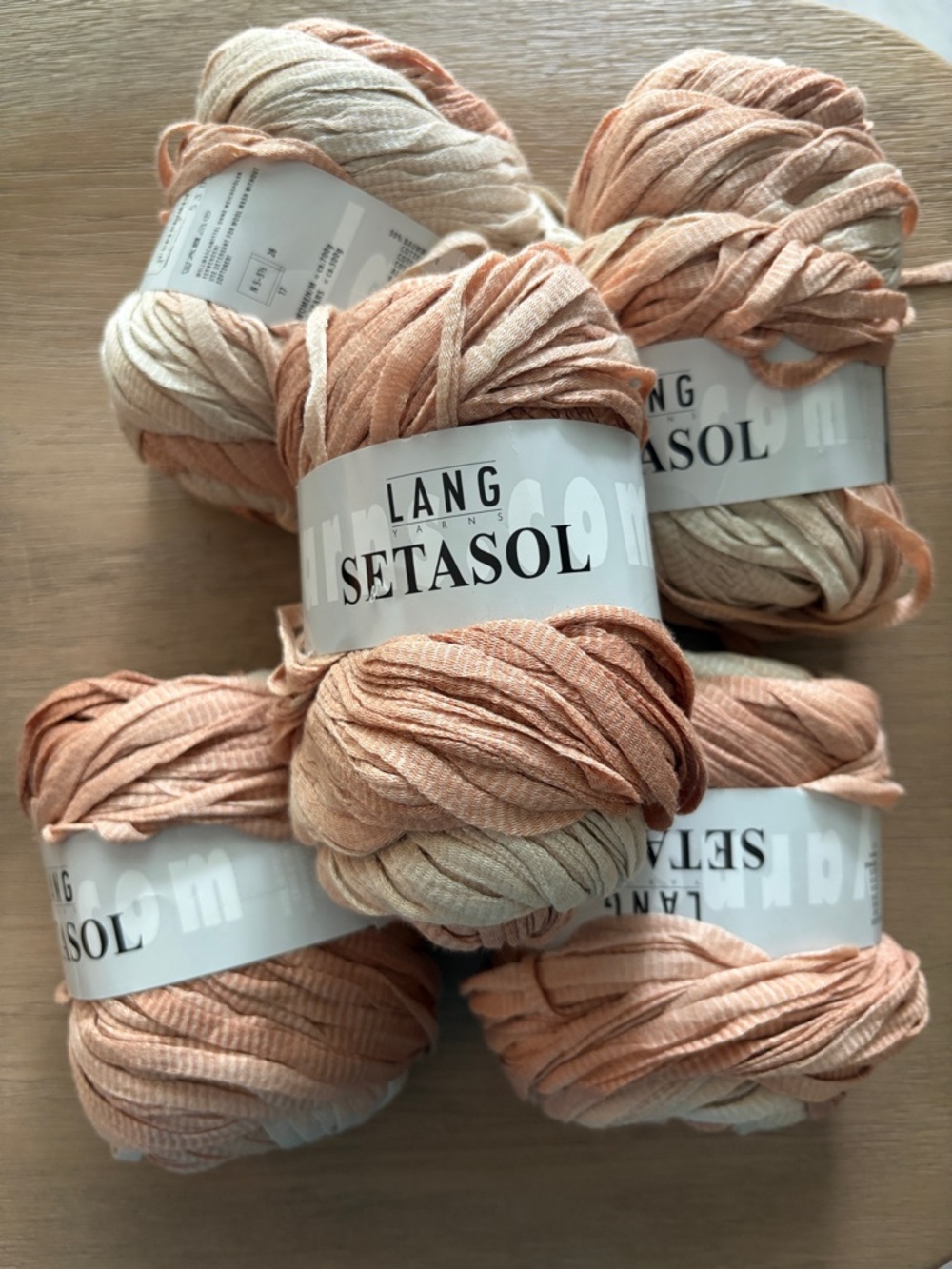NWT 5 skeins Setasol Lang Yarns - beige & cream tones - cotton/silk yarn